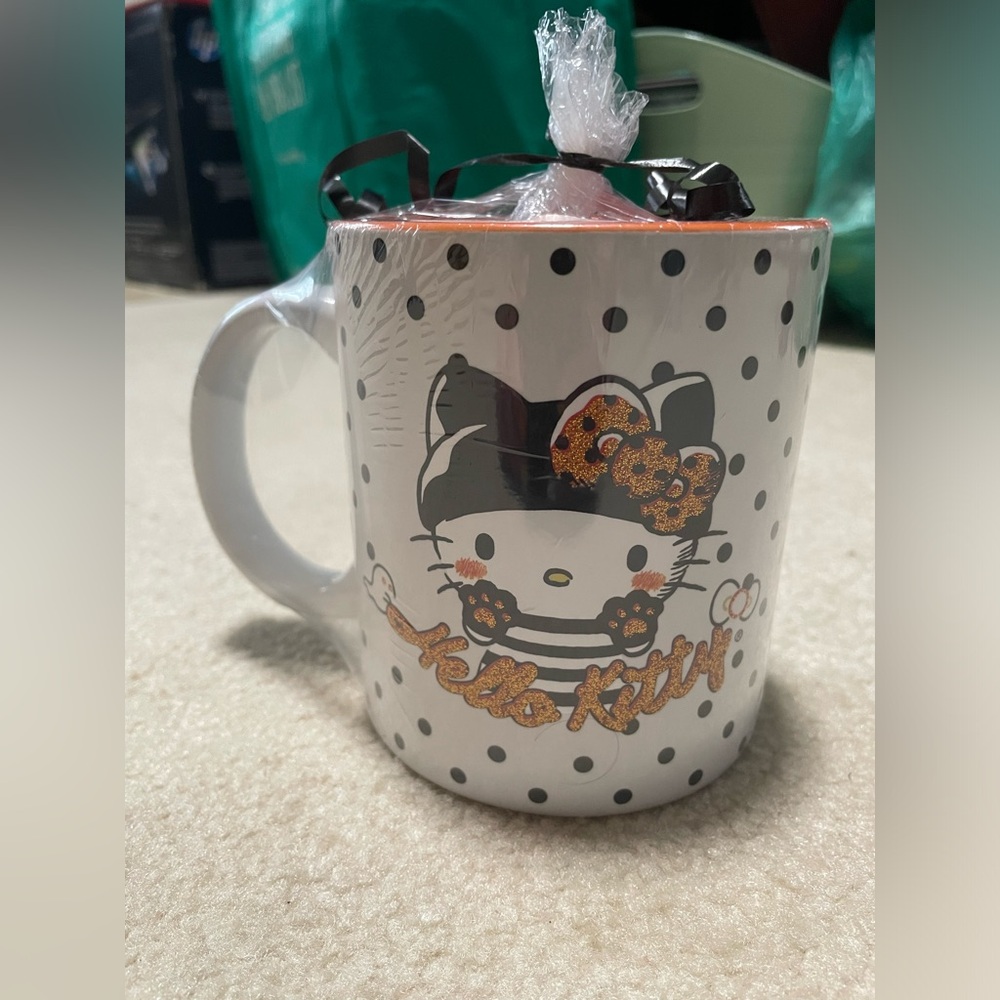 Hello Kitty Sanrio Ceramic Mug with Black and White Design